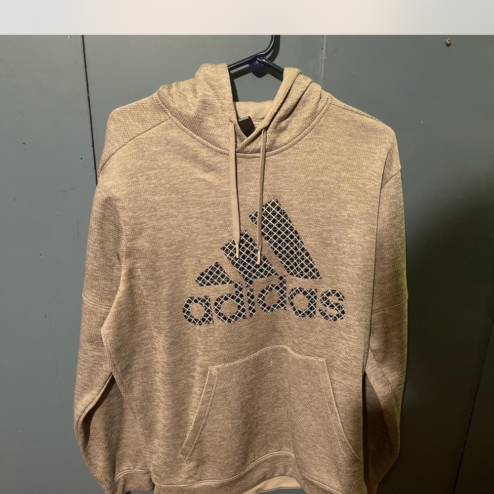 Adidas Beige Hoodie with Black Logo